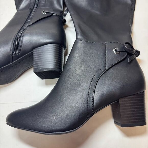 Charter Club Womens 6.5 M WC Black Smooth Zip Up Riding Boots DISPLAY GS0 - Picture 3 of 6